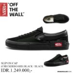 SEPATU VANS OFF THE WALL | SLIP ON CAP BLACK BLACK