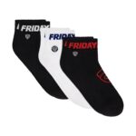 KAOS KAKI ANKLE FRIDAY KILLER 3 PASANG | DANVE 3P BLACK WHITE BRED
